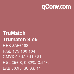 Code couleur: TruMatch - Trumatch 3-c6 | qconv.com