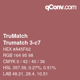 Code couleur: TruMatch - Trumatch 3-c7 | qconv.com