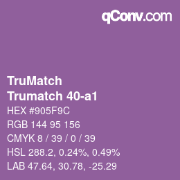 Farbcode: TruMatch - Trumatch 40-a1 | qconv.com