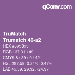 カラーコード: TruMatch - Trumatch 40-a2 | qconv.com