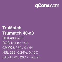 Código de color: TruMatch - Trumatch 40-a3 | qconv.com
