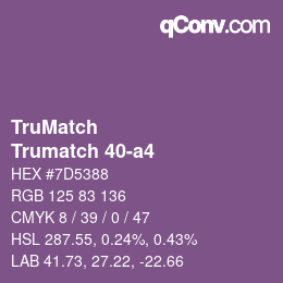 Farbcode: TruMatch - Trumatch 40-a4 | qconv.com