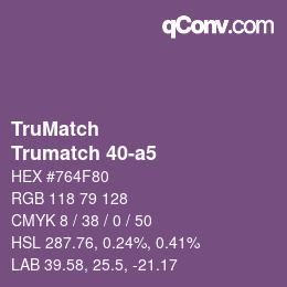 カラーコード: TruMatch - Trumatch 40-a5 | qconv.com