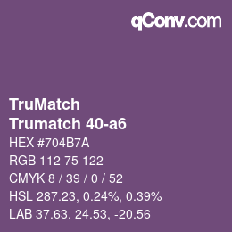 カラーコード: TruMatch - Trumatch 40-a6 | qconv.com