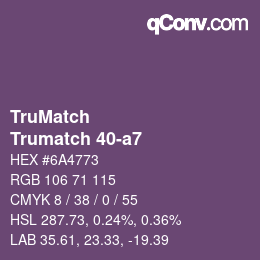 Código de color: TruMatch - Trumatch 40-a7 | qconv.com