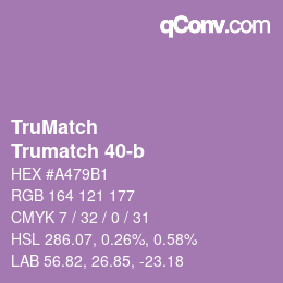 Color code: TruMatch - Trumatch 40-b | qconv.com