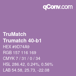 Farbcode: TruMatch - Trumatch 40-b1 | qconv.com