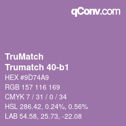 Color code: TruMatch - Trumatch 40-b1 | qconv.com