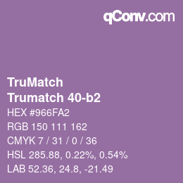 Código de color: TruMatch - Trumatch 40-b2 | qconv.com