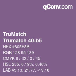 Code couleur: TruMatch - Trumatch 40-b5 | qconv.com