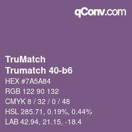 Color code: TruMatch - Trumatch 40-b6 | qconv.com