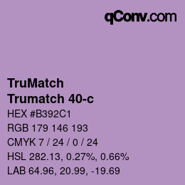 Color code: TruMatch - Trumatch 40-c | qconv.com