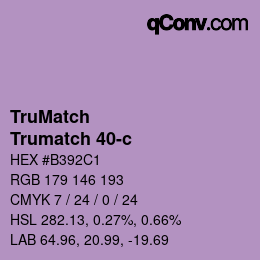 Code couleur: TruMatch - Trumatch 40-c | qconv.com