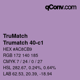 Farbcode: TruMatch - Trumatch 40-c1 | qconv.com