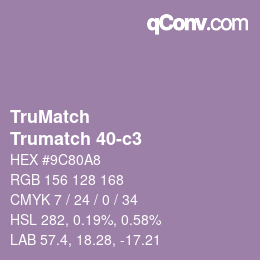 Color code: TruMatch - Trumatch 40-c3 | qconv.com