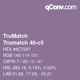 カラーコード: TruMatch - Trumatch 40-c5 | qconv.com