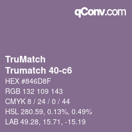 カラーコード: TruMatch - Trumatch 40-c6 | qconv.com