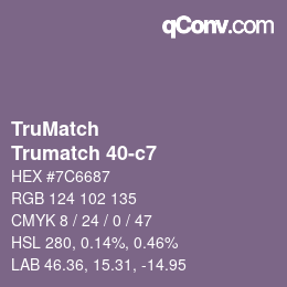 Color code: TruMatch - Trumatch 40-c7 | qconv.com