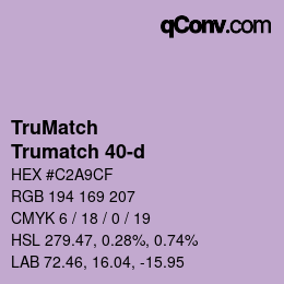 Código de color: TruMatch - Trumatch 40-d | qconv.com