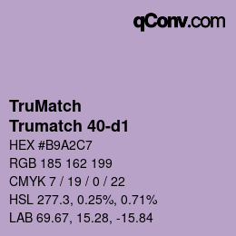 Color code: TruMatch - Trumatch 40-d1 | qconv.com