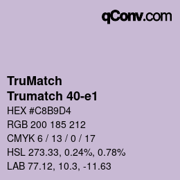 Farbcode: TruMatch - Trumatch 40-e1 | qconv.com