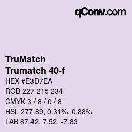 Farbcode: TruMatch - Trumatch 40-f | qconv.com