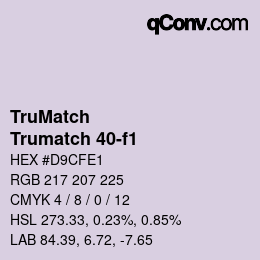 Color code: TruMatch - Trumatch 40-f1 | qconv.com