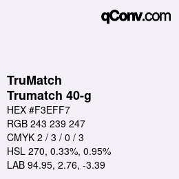 Color code: TruMatch - Trumatch 40-g | qconv.com