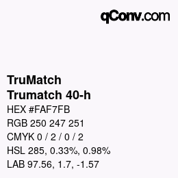 Color code: TruMatch - Trumatch 40-h | qconv.com