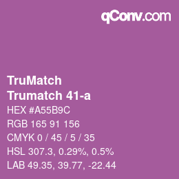 Code couleur: TruMatch - Trumatch 41-a | qconv.com