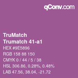 Code couleur: TruMatch - Trumatch 41-a1 | qconv.com