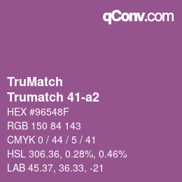 Color code: TruMatch - Trumatch 41-a2 | qconv.com