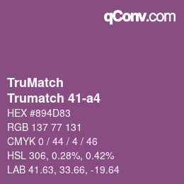 Color code: TruMatch - Trumatch 41-a4 | qconv.com
