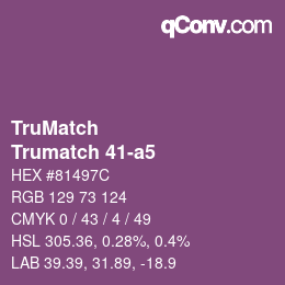 Code couleur: TruMatch - Trumatch 41-a5 | qconv.com