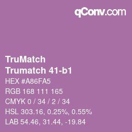 Color code: TruMatch - Trumatch 41-b1 | qconv.com