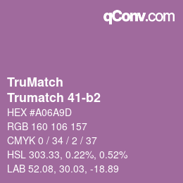 Color code: TruMatch - Trumatch 41-b2 | qconv.com