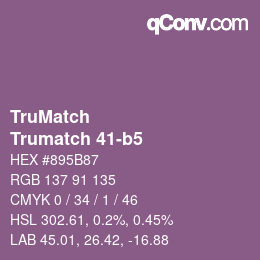 Code couleur: TruMatch - Trumatch 41-b5 | qconv.com