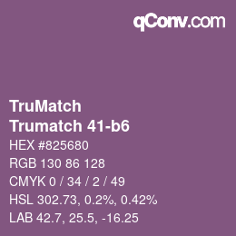 Color code: TruMatch - Trumatch 41-b6 | qconv.com