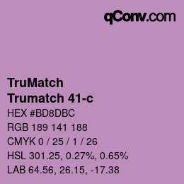 Color code: TruMatch - Trumatch 41-c | qconv.com