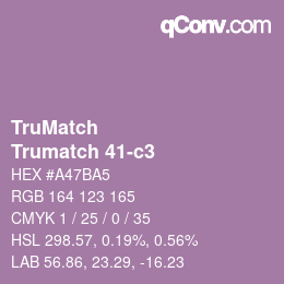 Code couleur: TruMatch - Trumatch 41-c3 | qconv.com