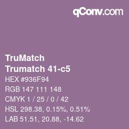 Color code: TruMatch - Trumatch 41-c5 | qconv.com