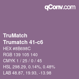 Color code: TruMatch - Trumatch 41-c6 | qconv.com