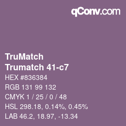 Color code: TruMatch - Trumatch 41-c7 | qconv.com