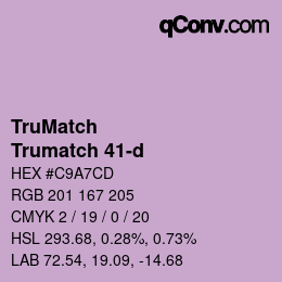 Color code: TruMatch - Trumatch 41-d | qconv.com