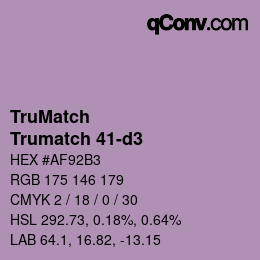 Color code: TruMatch - Trumatch 41-d3 | qconv.com