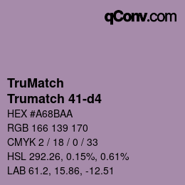 Color code: TruMatch - Trumatch 41-d4 | qconv.com