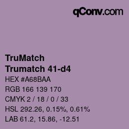 Code couleur: TruMatch - Trumatch 41-d4 | qconv.com