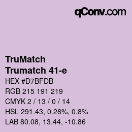 Color code: TruMatch - Trumatch 41-e | qconv.com