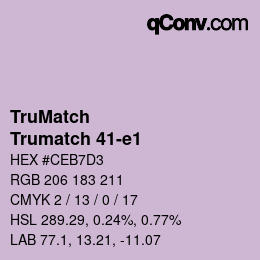 Color code: TruMatch - Trumatch 41-e1 | qconv.com