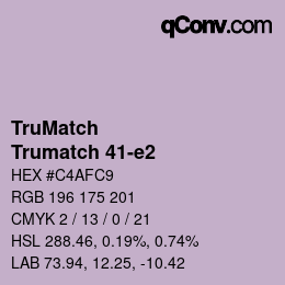 Color code: TruMatch - Trumatch 41-e2 | qconv.com